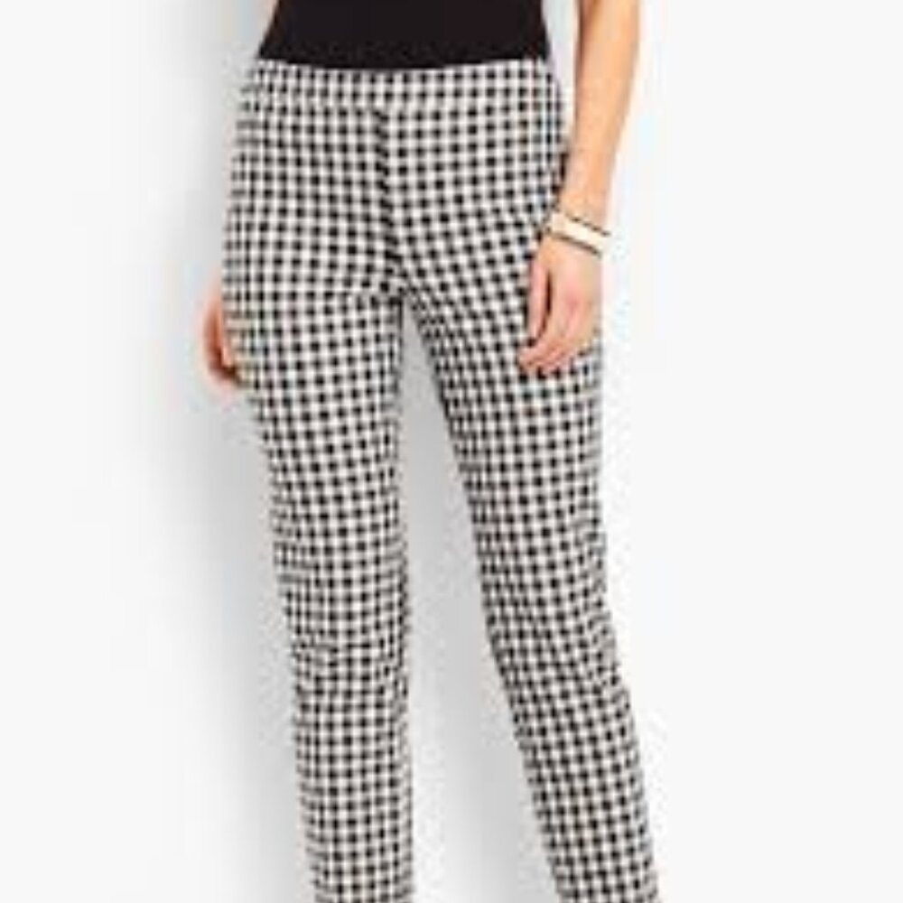 Talbots Black & White Gingham Ankle Pants